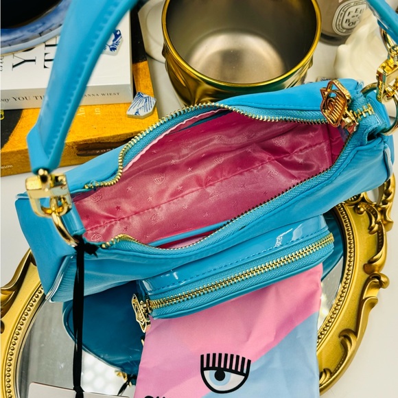 🆕 CHIARA FERRAGNI 🧿 NWT Vicky Eyelike Tote Bag - Borsa a Mano - Blue - Picture 10 of 16